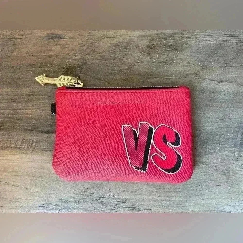 Victoria's Secret Women’s Vintage Red Coin‎ Purse Mini Zip Wallet